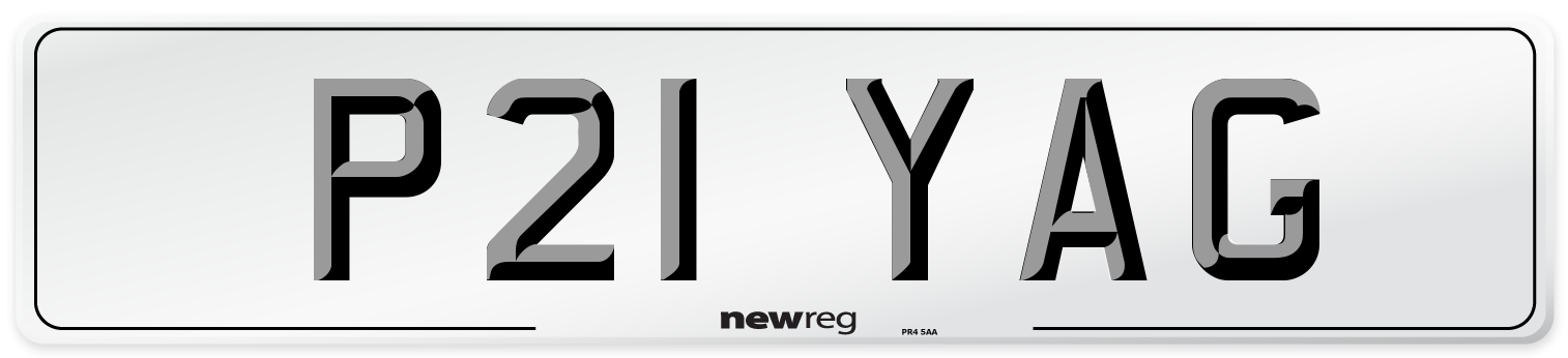 P21 YAG Number Plate from New Reg